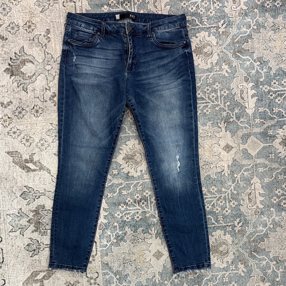 KUT from the Kloth Donna skinny ankle  Dark Blue Jeans.  Size 12.
